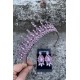 Abrienda Pembe Gelin Kına Tacı Özel Gün Aksesuar Kadın Taç Ve Üç Mekik Küpe Takımı-ABRİENDA-12 Abrienda Pembe Gelin Kına Tacı Özel Gün Aksesuar Kadın Taç Ve Üç Mekik Küpe Takımı-ABRİENDA-12