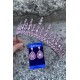 Abrienda Pembe Gelin Kına Tacı Özel Gün Aksesuar Kadın Taç Ve Damla Mekik Küpe Takımı-ABRİENDA-15 Abrienda Pembe Gelin Kına Tacı Özel Gün Aksesuar Kadın Taç Ve Damla Mekik Küpe Takımı-ABRİENDA-15