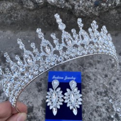 Abrienda Gümüş Gelin Kına Tacı Özel Gün Aksesuar Kadın Taç Ve İnce Mekik Küpe Takımı-ABRİENDA-17 Abrienda Gümüş Gelin Kına Tacı Özel Gün Aksesuar Kadın Taç Ve İnce Mekik Küpe Takımı-ABRİENDA-17
