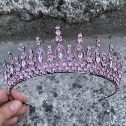 Abrienda Pembe Gelin Kına Tacı Özel Gün Aksesuar Kadın Taç Saç Aksesuarı-ABRİENDA-2 Abrienda Pembe Gelin Kına Tacı Özel Gün Aksesuar Kadın Taç Saç Aksesuarı-ABRİENDA-2