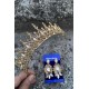 Abrienda Gold Gelin Kına Tacı Özel Gün Aksesuar Kadın Taç Ve Üç Mekik Küpe Takımı-ABRİENDA-32