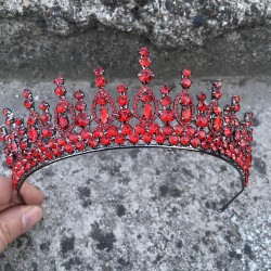 Abrienda Kırmızı Gelin Kına Tacı Özel Gün Aksesuar Kadın Taç Saç Aksesuarı-ABRİENDA-4 Abrienda Kırmızı Gelin Kına Tacı Özel Gün Aksesuar Kadın Taç Saç Aksesuarı-ABRİENDA-4