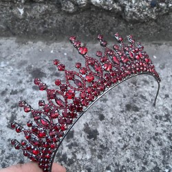 Abrienda Bordo Gelin Kına Tacı Özel Gün Aksesuar Kadın Taç Saç Aksesuarı-ABRİENDA-6 Abrienda Bordo Gelin Kına Tacı Özel Gün Aksesuar Kadın Taç Saç Aksesuarı-ABRİENDA-6