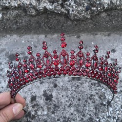 Abrienda Bordo Gelin Kına Tacı Özel Gün Aksesuar Kadın Taç Saç Aksesuarı-ABRİENDA-6 Abrienda Bordo Gelin Kına Tacı Özel Gün Aksesuar Kadın Taç Saç Aksesuarı-ABRİENDA-6