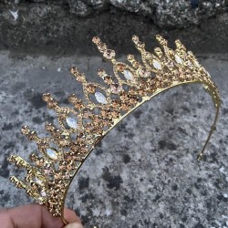 Abrienda Gold Gelin Kına Tacı Özel Gün Aksesuar Kadın Taç Saç Aksesuarı-ABRİENDA-7 Abrienda Gold Gelin Kına Tacı Özel Gün Aksesuar Kadın Taç Saç Aksesuarı-ABRİENDA-7