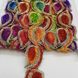 Antik Desenli Şal Desen Şerit 3-4 cm-AD-1000