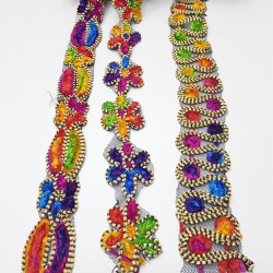 Antik Desenli Renkli Şerit 3-4 cm-AD-1002