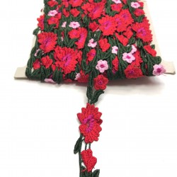 Çiçek Desenli Aplik Şerit 2 cm-AD-1007 Çiçek Desenli Aplik Şerit 2 cm-AD-1007