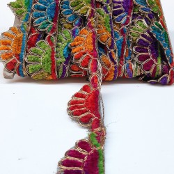 Pati Desenli Rengarenk Antik Şerit Güpür-AD-1012