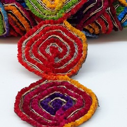 Yuvarlak Desenli Renkli Antik Şerit Güpür-AD-1015