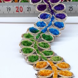 Damla Su Yolu Rengarenk Antik Şerit Güpür-AD-1020