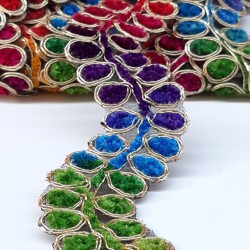 Damla Su Yolu Rengarenk Antik Şerit Güpür-AD-1020