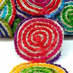 Rengarenk Sarmal Desenli Antik Şerit Güpür-AD-1022