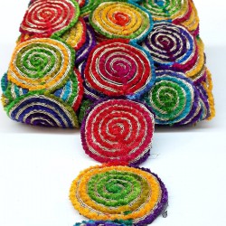 Rengarenk Sarmal Desenli Antik Şerit Güpür-AD-1022