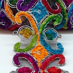 Rengarenk Kelebek Desenli Antik Şerit Güpür-AD-1024