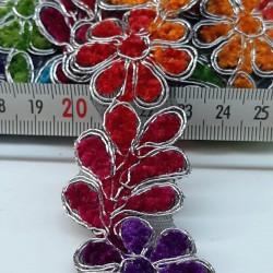 Yonca Desenli Rengarenk Antik Şerit Güpür-AD-1027