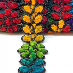 Düz Çiçek Desenli Antik Şerit Güpür-AD-1029