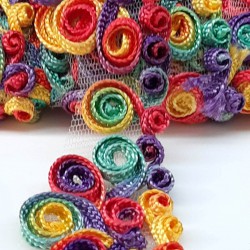 Rengarenk Küçük Sarmal Desenli Antik Şerit Güpür-AD-1031