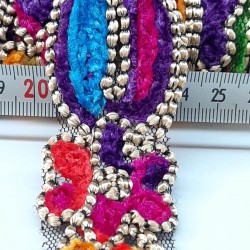 Renkli Yonca Desenli Antik Şerit Güpür-AD-1033