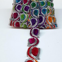 Gümüş Şal Desenli Antik Şerit Güpür-AD-1039