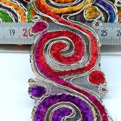 Gümüş Sarmal Desenli Antik Şerit Güpür-AD-1040