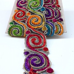 Gümüş Sarmal Desenli Antik Şerit Güpür-AD-1040