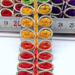 Damla Desenli Renkli Antik Şerit Güpür-AD-1042