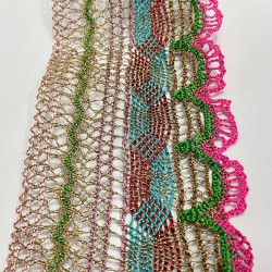 Pembe Simli Desenli Antik Dekoratif Şerit-AD-1044