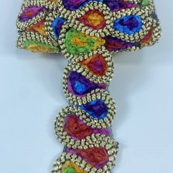 Çift Küçük Damla Desenli Rengarenk Antik Desenli Şerit Dekoratif Süsleme-ADSERIT-1001 Çift Küçük Damla Desenli Rengarenk Antik Desenli Şerit Dekoratif Süsleme-ADSERIT-1001