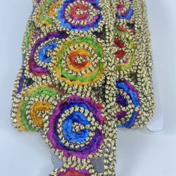 Yuvarlak Desenli Rengarenk Antik Desenli Şerit Dekoratif Süsleme-ADSERIT-1002