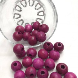 Kırmızı Menekşe Rengi Ahşap Boncuk-AHB-12