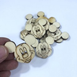 Mickey Mouse Motifli Ahşap Süsleme 5 Adet-AHB-128
