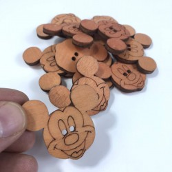 Mickey Mouse Motifli Turuncu Ahşap Süsleme 5 Adet-AHB-129