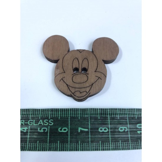 Mickey Mouse Motifli Doğal Ahşap Süsleme 5 Adet-AHB-132