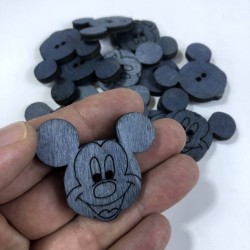 Mickey Mouse Motifli Mavi Ahşap Süsleme 5 Adet-AHB-135