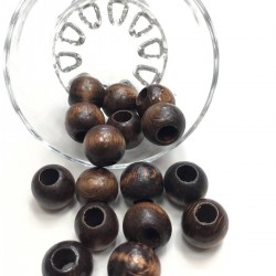 Kahverengi Siyahlı Ahşap Boncuk-AHB-14