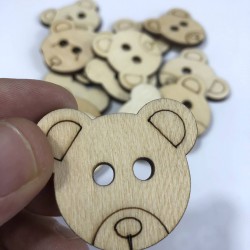 Sevimli Köpek Motifli Doğal Ahşap Süsleme 5 Adet-AHB-141