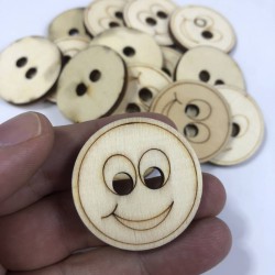 Gülenyüz Motifli Doğal Ahşap Süsleme 5 Adet-AHB-143