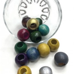 Büyük Karışık Renkli Ahşap Boncuk-AHB-16