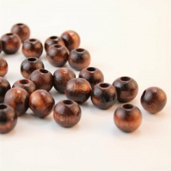 Kahverengi Ahşap Boncuk 17 Mm 1 Paket 100 Gram-AHB-161