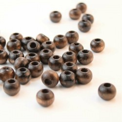 Kahverengi Ahşap Boncuk 14 Mm 1 Paket 100 Gram-AHB-166