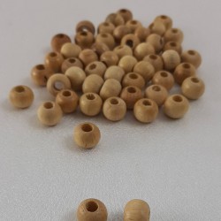 Vernikli Doğal Ahşap Boncuk 7 Mm-AHB-23