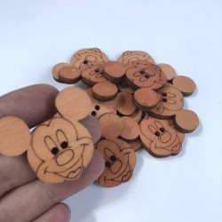 Turuncu Mickey Mouse Ahşap Süsleme 1 Adet-AHB-29