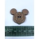 Doğal Koyu Mickey Mouse Ahşap Süsleme 1 Adet-AHB-32