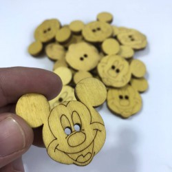 Sarı Mickey Mouse Ahşap Süsleme 1 Adet-AHB-34