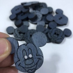 Mavi Mickey Mouse Ahşap Süsleme 1 Adet-AHB-35