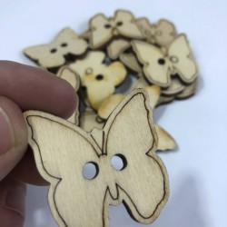 Kelebek Desenli Doğal Ahşap Süsleme 1 Adet-AHB-38