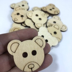 Sevimli Köpek Desenli Doğal Ahşap Süsleme 1 Adet-AHB-41