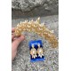 Aldonsa Gold Gelin Kına Tacı Özel Gün Aksesuar Kadın Taç Ve Üç Mekik Küpe Takımı-ALDONSA-23 Aldonsa Gold Gelin Kına Tacı Özel Gün Aksesuar Kadın Taç Ve Üç Mekik Küpe Takımı-ALDONSA-23