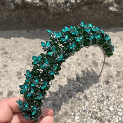 Aldonsa Yeşil Gelin Kına Tacı Özel Gün Aksesuar Kadın Taç Saç Aksesuarı-ALDONSA-3 Aldonsa Yeşil Gelin Kına Tacı Özel Gün Aksesuar Kadın Taç Saç Aksesuarı-ALDONSA-3